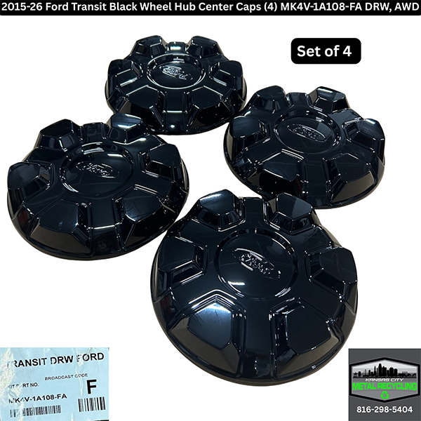 Black Wheel Cap Covers (Set of 4)