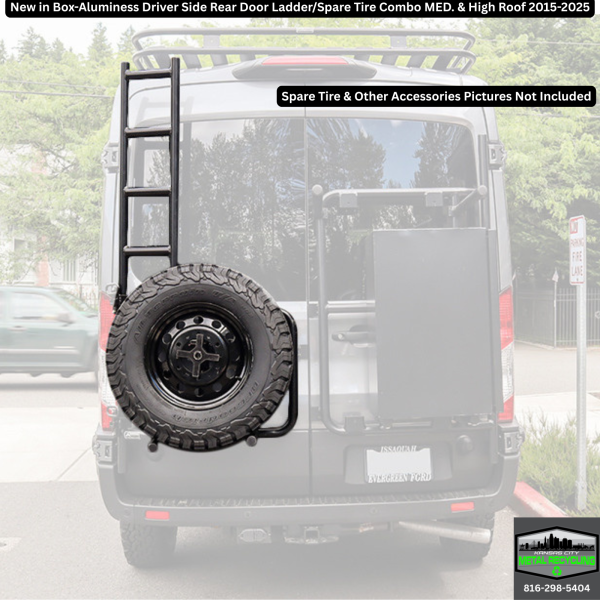 Aluminess Driver Side Ladder/Spare Tire Combo