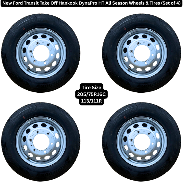 Set of 4 16" Wheels & Tires Hankook Dynapro HT 205/75R16C Transit DRW Take-Offs