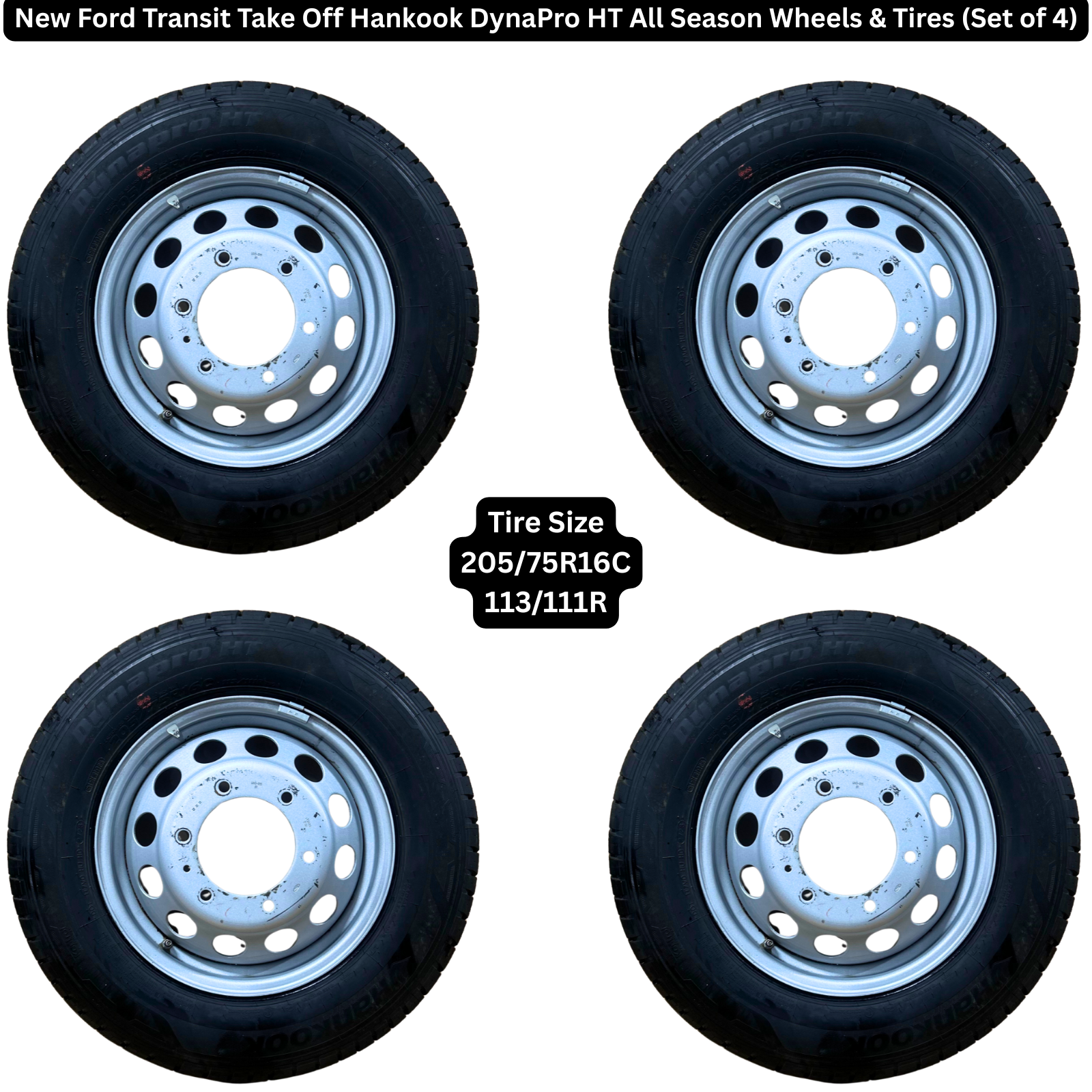 18 Set of 4 16" Wheels & Tires Hankook Dynapro HT 205/75R16C Transit DRW Take-Offs - Image 1