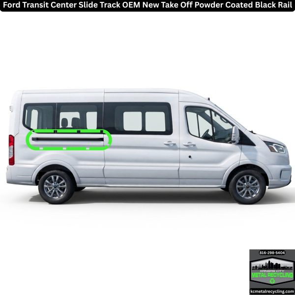 OEM Ford Transit LWB Center Sliding Door Track - Black Powder Coated New Take-Off